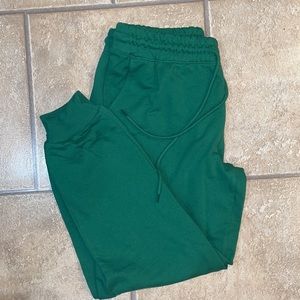 green sweatpants